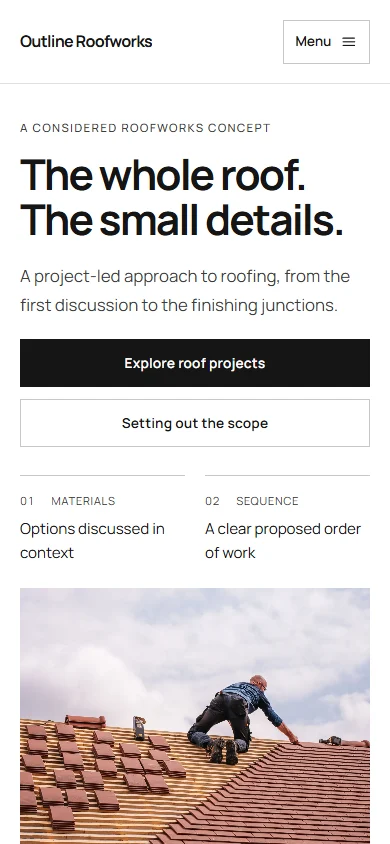 Outline Roofworks phone layout