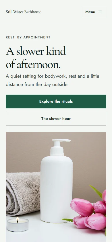 Still Water Bathhouse phone layout