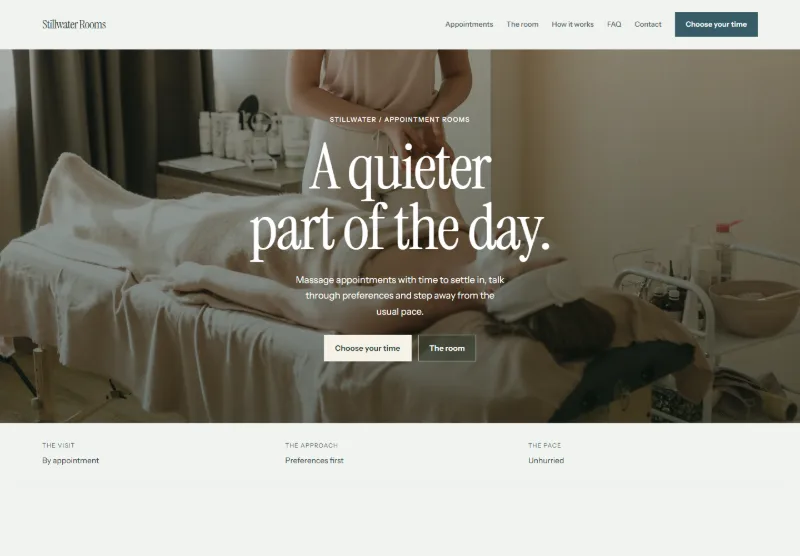 Stillwater Rooms website concept
