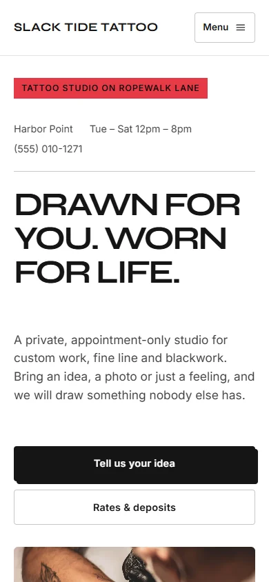 Slack Tide Tattoo phone layout