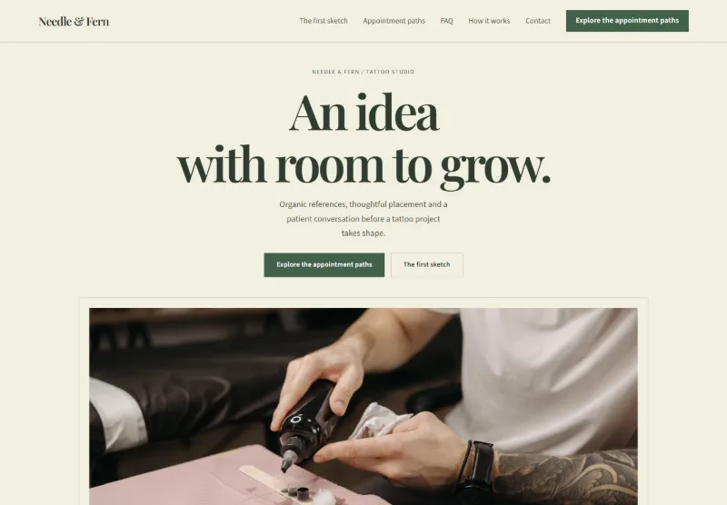 Needle & Fern website concept
