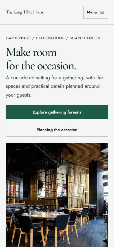 The Long Table House phone layout