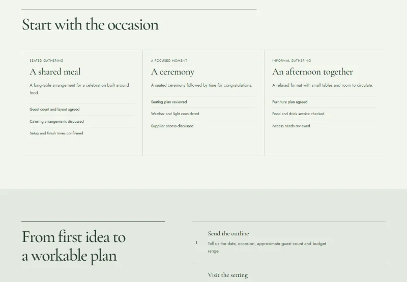 Glasshouse Gatherings page detail