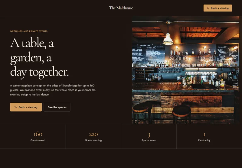 The Malthouse website concept
