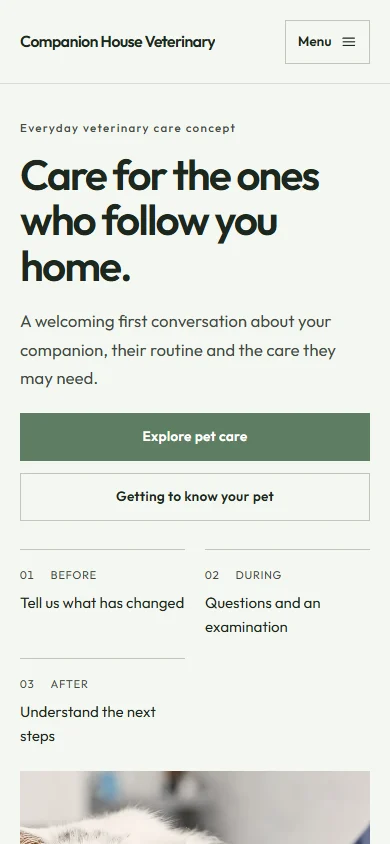 Companion House Veterinary phone layout