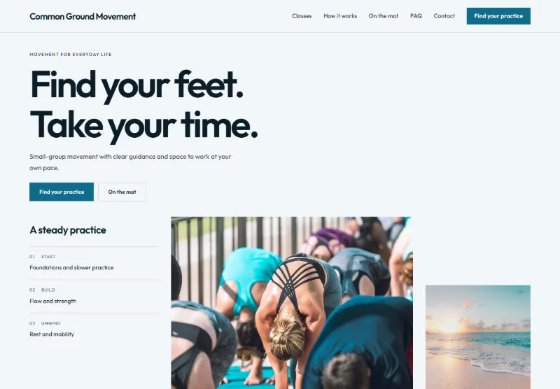 Common Ground Movement website concept
