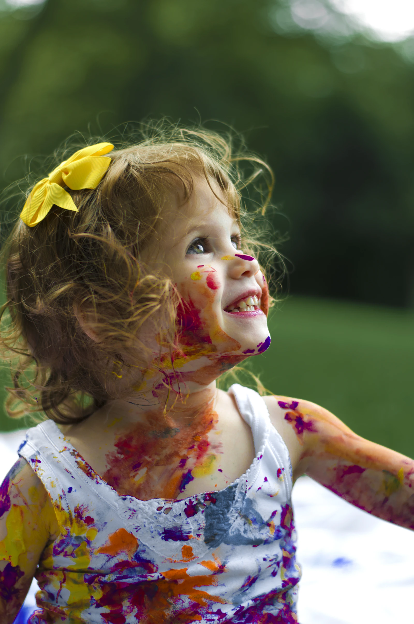 Child exploring outdoors