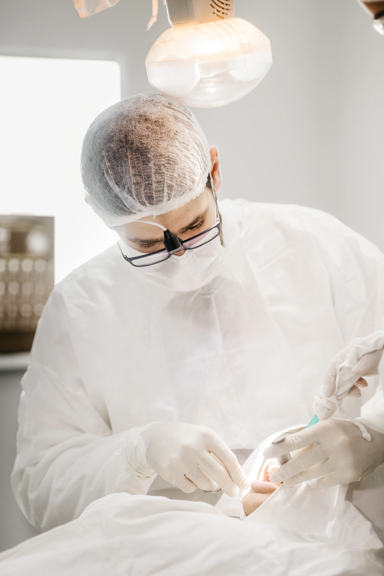 Dental professional at work